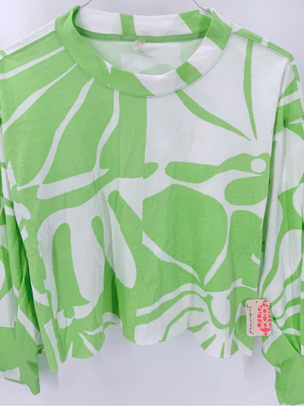 Free People Movement Full Bloom Neon Raw Hem Long Sleeve Athleisure Lounge Top - Picture 3 of 8